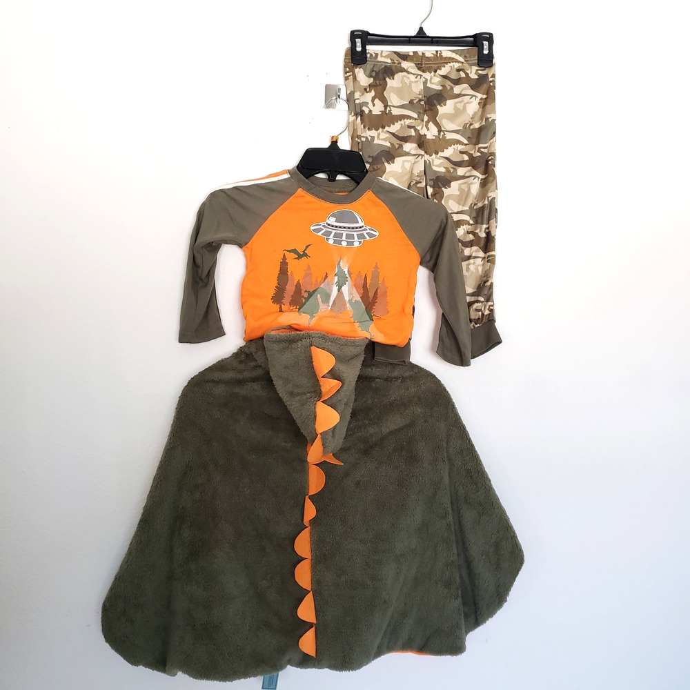 NEW! Toddler 3Pc Boys SIZE 3T Short Sleeve Pants Hooded Cap Blanket Pajama Set